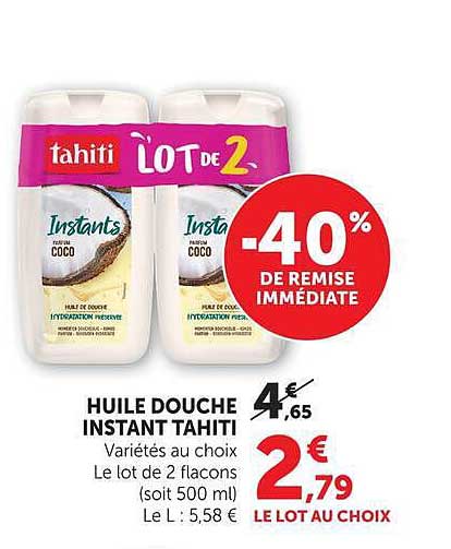 HUILE DOUCHE INSTANT TAHITI