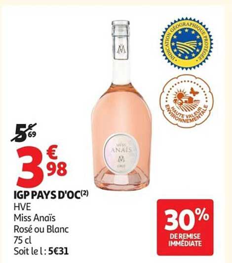 HVE Miss Angi’s Rosé ou Blanc 75 cl