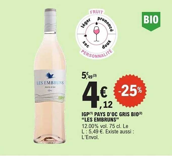 IGP PAYS D'OC GRIS BIO “LES EMBRUNS”