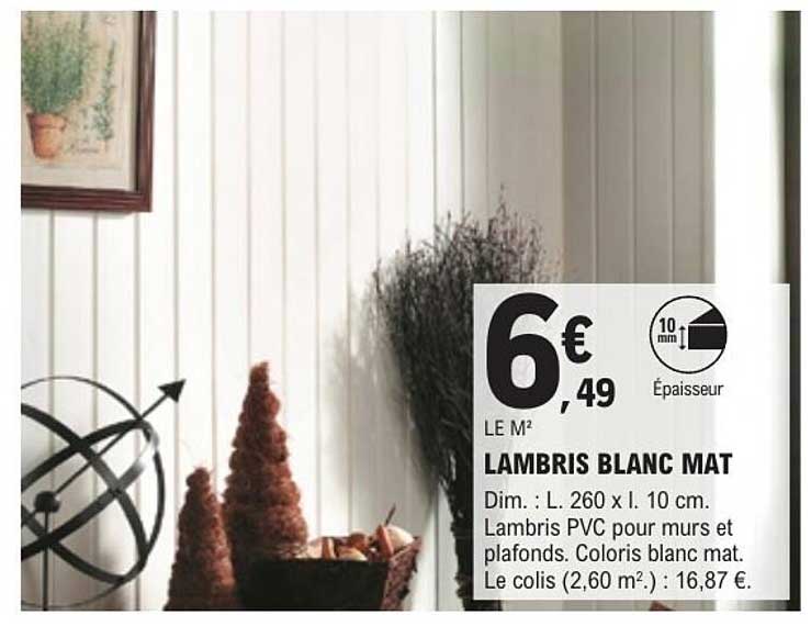 LAMBRIS BLANC MAT