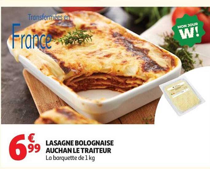 LASAGNE BOLOGNAISE AUCHAN LE TRAITEUR