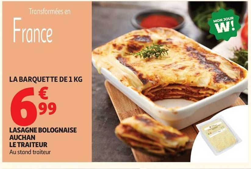 LASAGNE BOLOGNAISE AUCHAN LE TRAITEUR