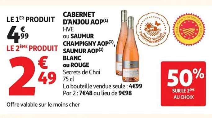LE 1ER PRODUIT 4€99 LE 2ÈME PRODUIT 2€49