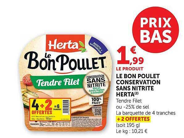 LE BON POULET CONSERVATION SANS NITRITE HERTA