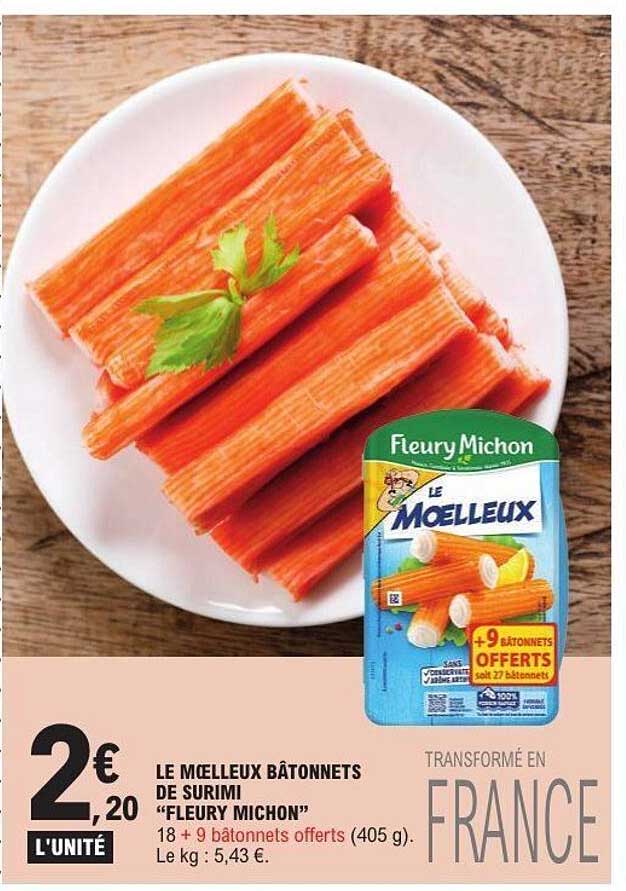LE MOELLEUX BÂTONNETS DE SURIMI “FLEURY MICHON”