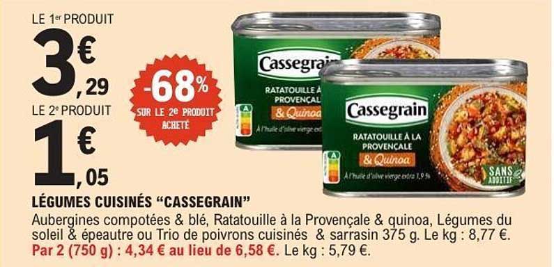 LÉGUMES CUISINÉS “CASSEGRAIN”