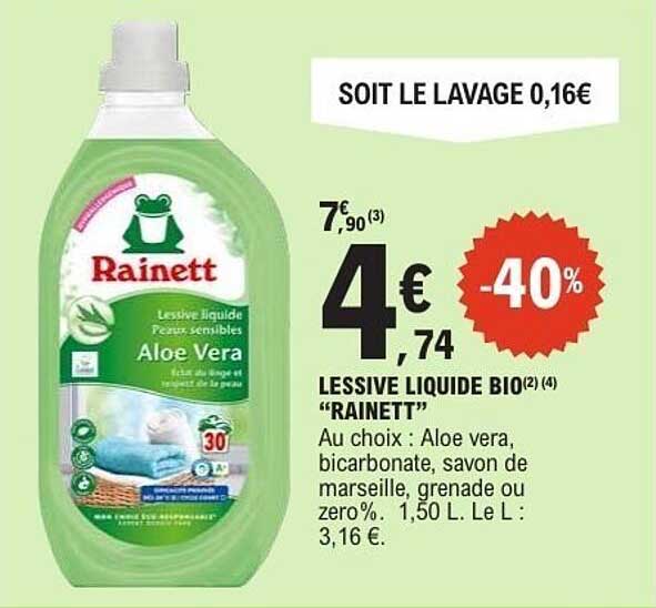 LESSIVE LIQUIDE BIO "RAINETT"