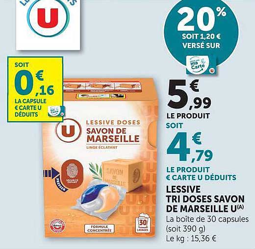LESSIVE TRI DOSES SAVON DE MARSEILLE U(A)