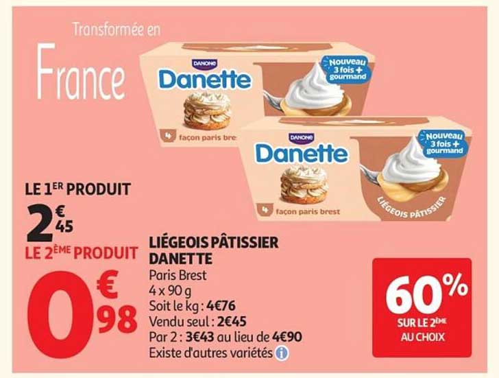 LIÉGEOIS PÂTISSIER DANETTE Paris Brest 4 x 90 g