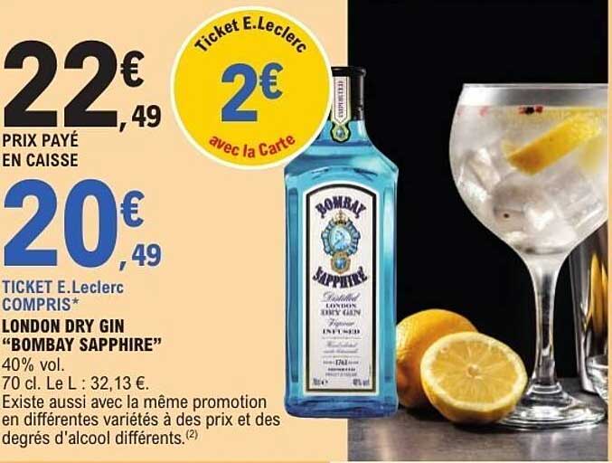 LONDON DRY GIN “BOMBAY SAPPHIRE”
