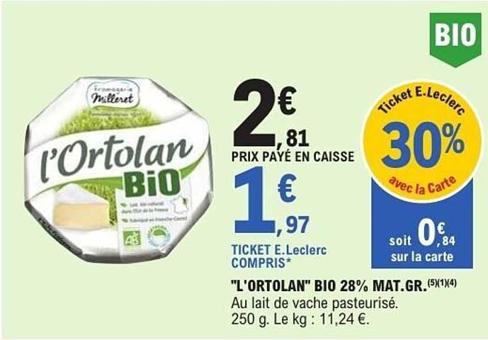 L’ORTOLAN BIO 28% MAT.GR.