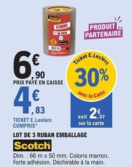 LOT DE 3 RUBAN EMBALLAGE Scotch
