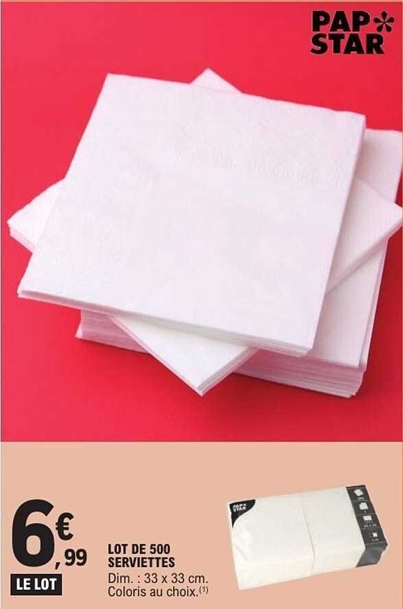 LOT DE 500 SERVIETTES