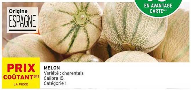 MELON Variété : charentais Calibre 15 Catégorie 1