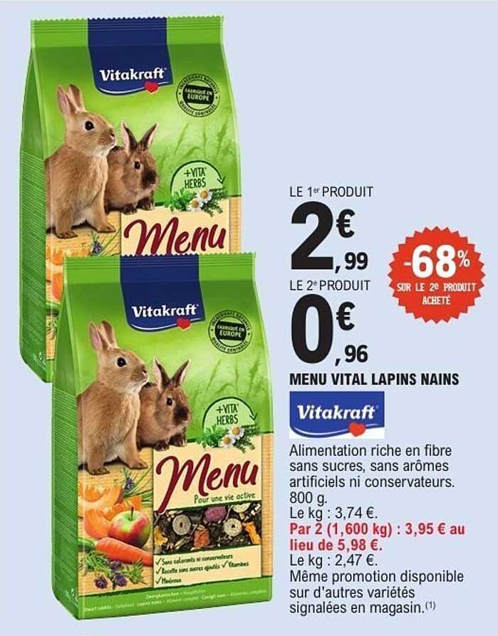 MENU VITAL LAPINS NAINS