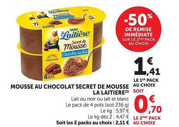 MOUSSE AU CHOCOLAT SECRET DE MOUSSE LA LAITIERE(3)