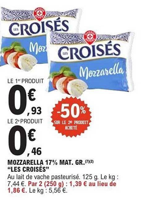 MOZZARELLA 17% MAT. GR. (7)(2) “LES CROISÉS”