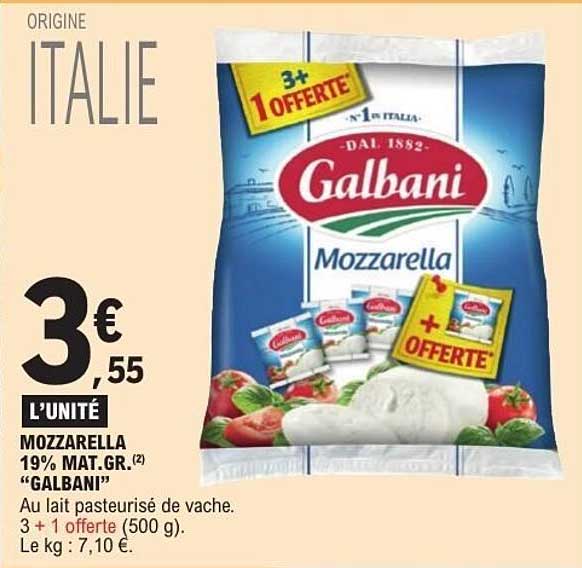 MOZZARELLA 19% MAT.GR. «GALBANI»