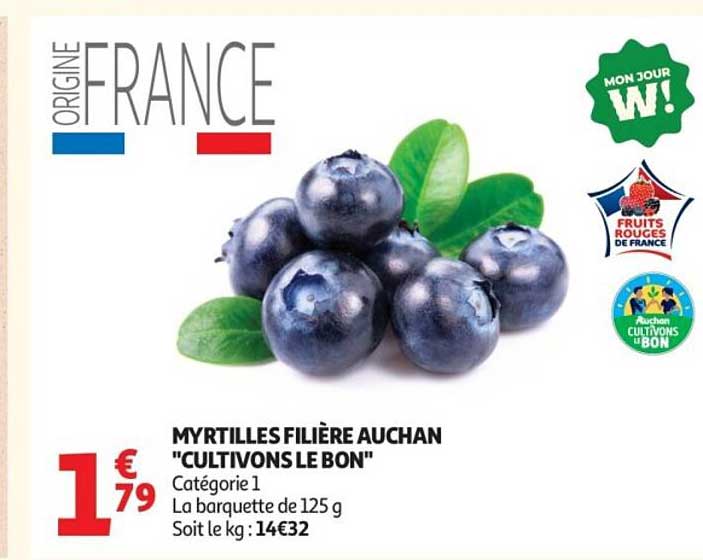 MYRTILLES FILIÈRE AUCHAN "CULTIVONS LE BON"