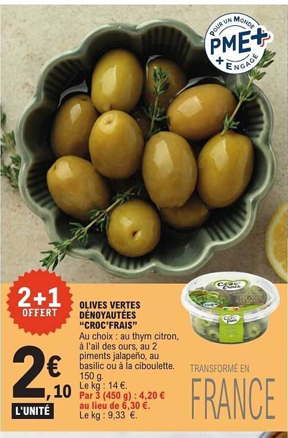 OLIVES VERTES DÉNOYAUTÉES “CROC’FRAIS”