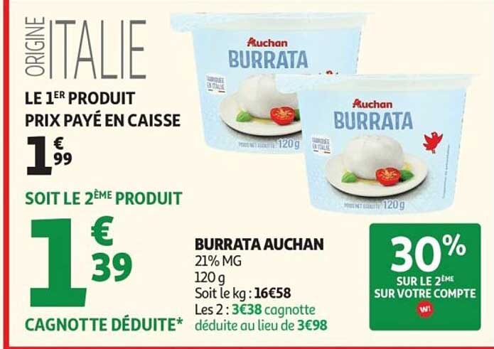 ORIGINE ITALIE LE 1ER PRODUIT PRIX PAYE EN CAISSE SOIT LE 2ÈME PRODUIT