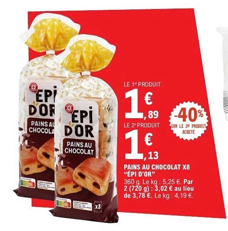 PAINS AU CHOCOLAT X8 “ÉPI D’OR”