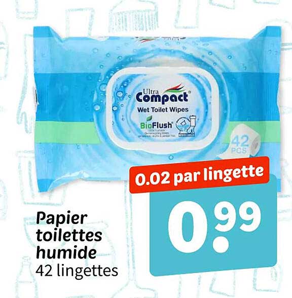 Papier toilettes humide 42 lingettes