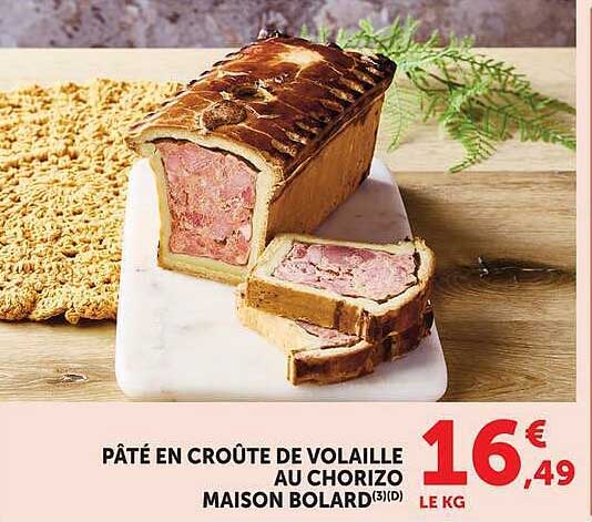 PÂTÉ EN CROÛTE DE VOLAILLE AU CHORIZO MAISON BOLARD
