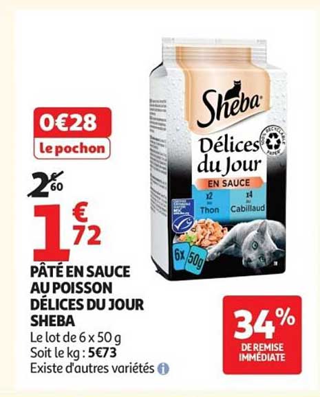 PÂTÉ EN SAUCE AU POISSON DÉLICES DU JOUR SHEBA