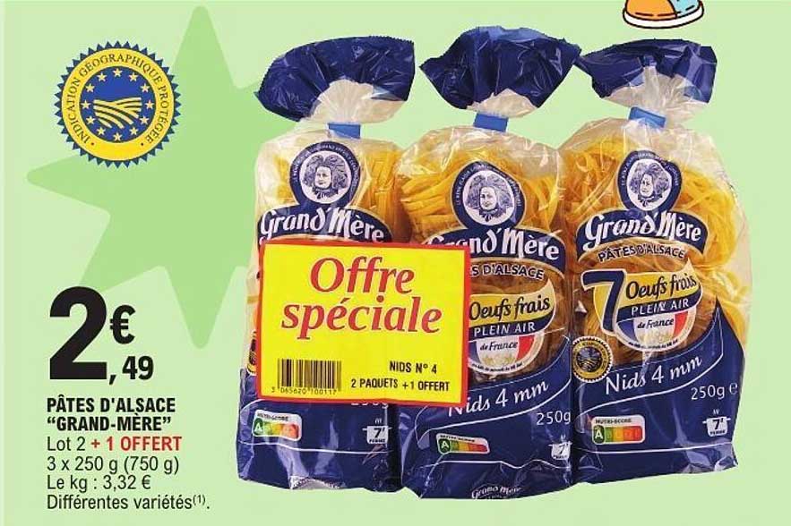 PÂTES D'ALSACE "GRAND-MÈRE" Lot 2 + 1 OFFERT