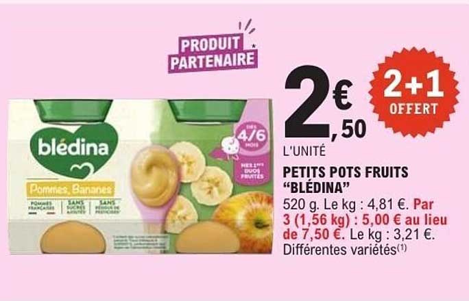 PETITS POTS FRUITS “BLÉDINA”