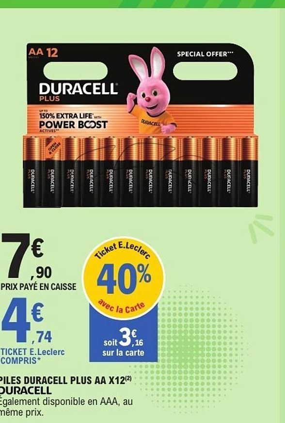PILES DURACELL PLUS AA X12