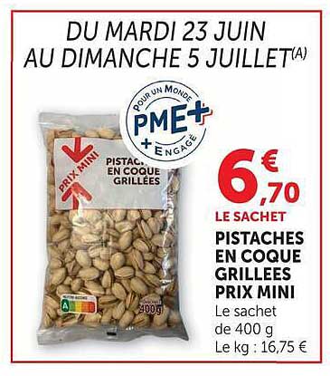 PISTACHES EN COQUE GRILLÉES PRIX MINI