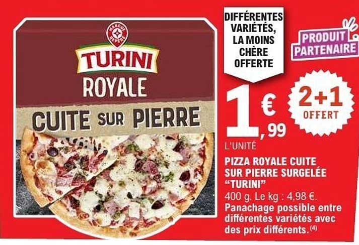 PIZZA ROYALE CUITE SUR PIERRE SURGELÉE "TURINI"