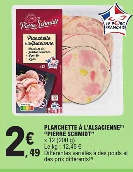 PLANCHETTE À L'ALSACIENNE(1) “PIERRE SCHMIDT”