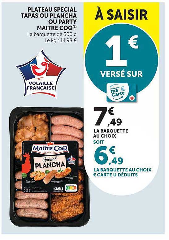 PLATEAU SPECIAL TAPAS OU PLANCHA OU PARTY MAITRE COQ)