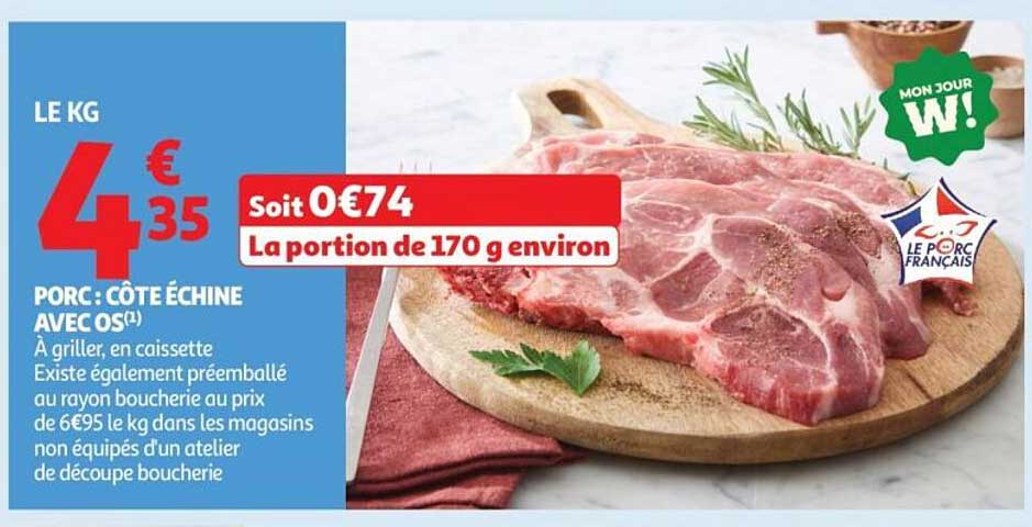 PORC : CÔTE ÉCHINE AVEC OS