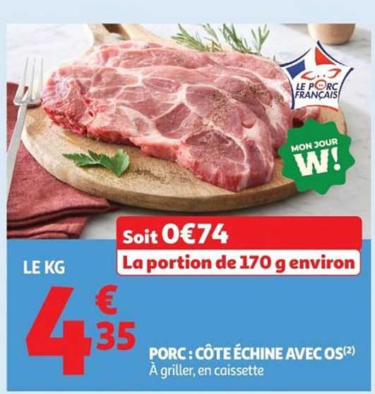 PORC : CÔTE ÉCHINE AVEC OS