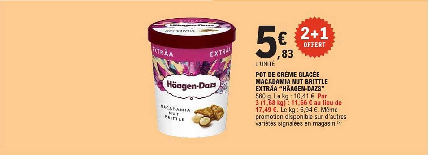 POT DE CRÈME GLACÉE MACADAMIA NUT BRITTLE EXTRAÀ “HÄAGEN-DAZS”