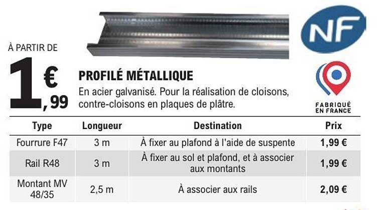 PROFILÉ MÉTALLIQUE