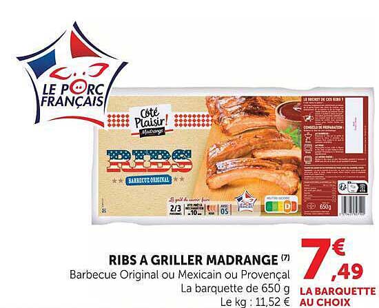 RIBS A GRILLER MADRANGE