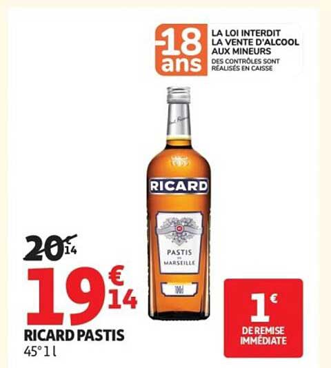 RICARD PASTIS 45° 1 l