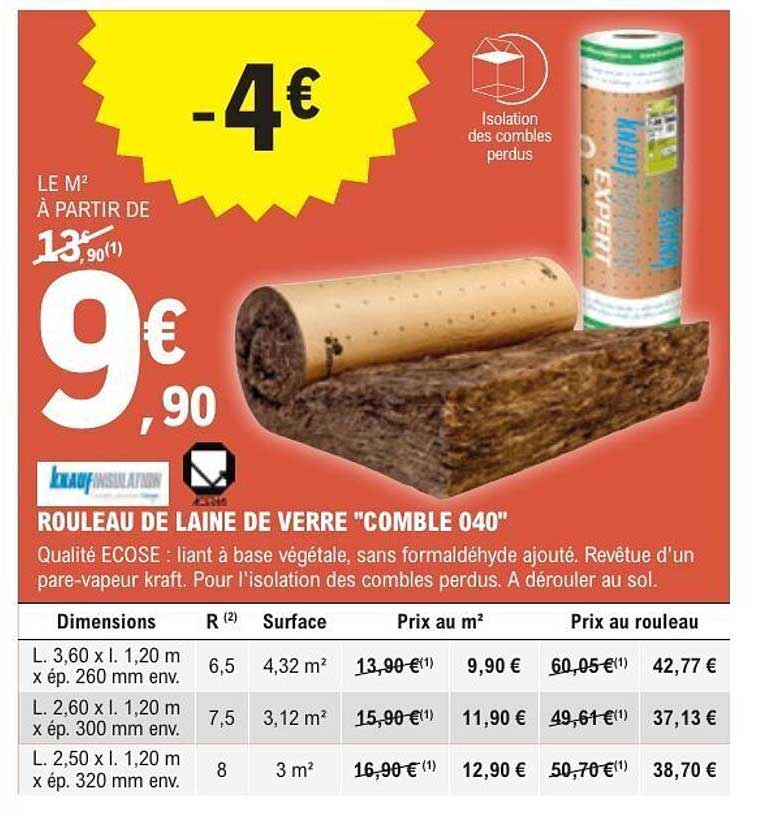 ROULEAU DE LAINE DE VERRE "COMBLE 040"