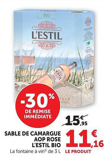 SABLE DE CAMARGUE AOP ROSE L'ESTIL BIO