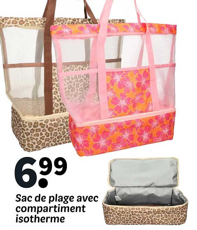 Sac de plage avec compartiment isotherme