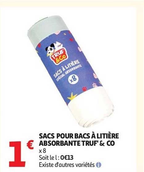 SACS POUR BACS À LITIÈRE ABSORBANTE TRUF' & CO x 8