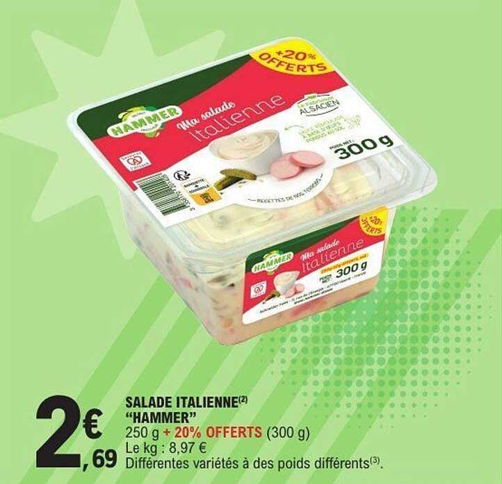 SALADE ITALIENNE “HAMMER” 250 g + 20% OFFERTS (300 g)
