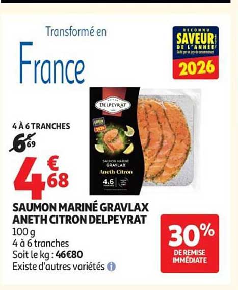 SAUMON MARINÉ GRAVLAX ANETH CITRON DELPEYRAT