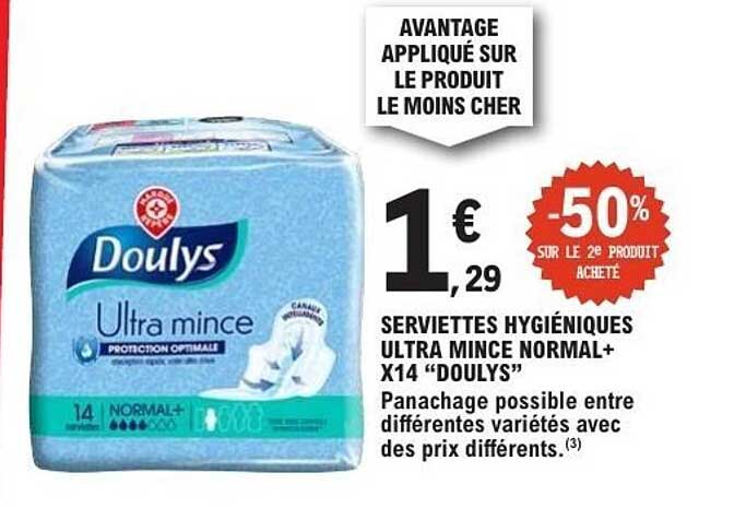 SERVIETTES HYGIÉNIQUES ULTRA MINCE NORMAL+ X14 “DOULYS”