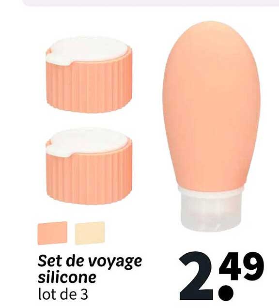 Set de voyage silicone lot de 3